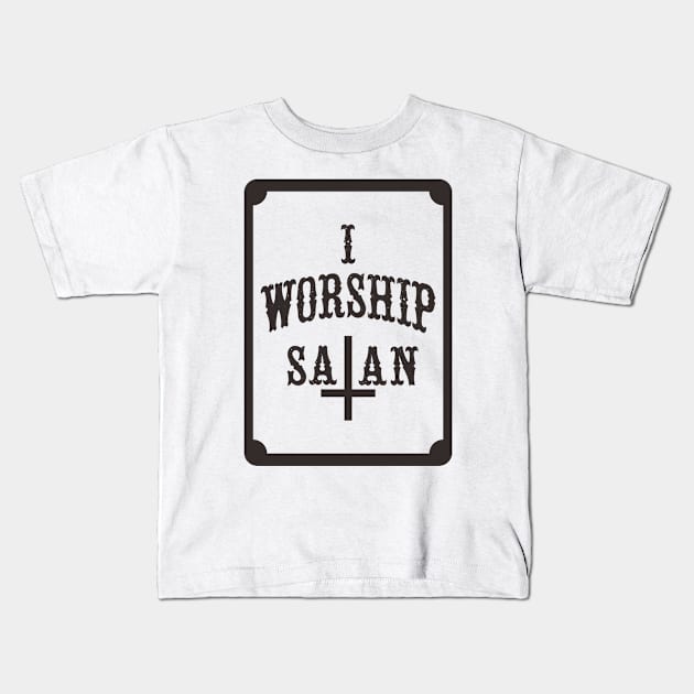 worship satan Kids T-Shirt by bayufadhillah